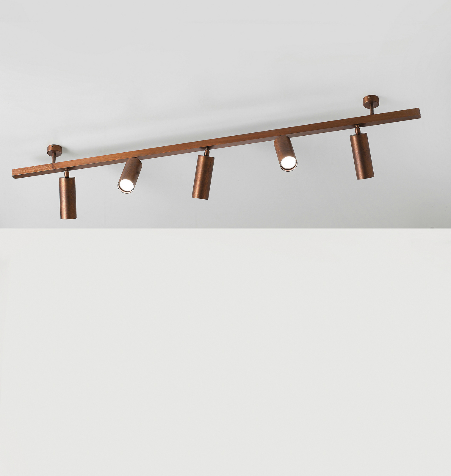Taklampe 7534, brunt tre, 5 lyskilder, GU10