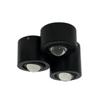 Faretto da soffitto Lindby Jyla, nero, 3000 K, 3 luci, lente, GX53