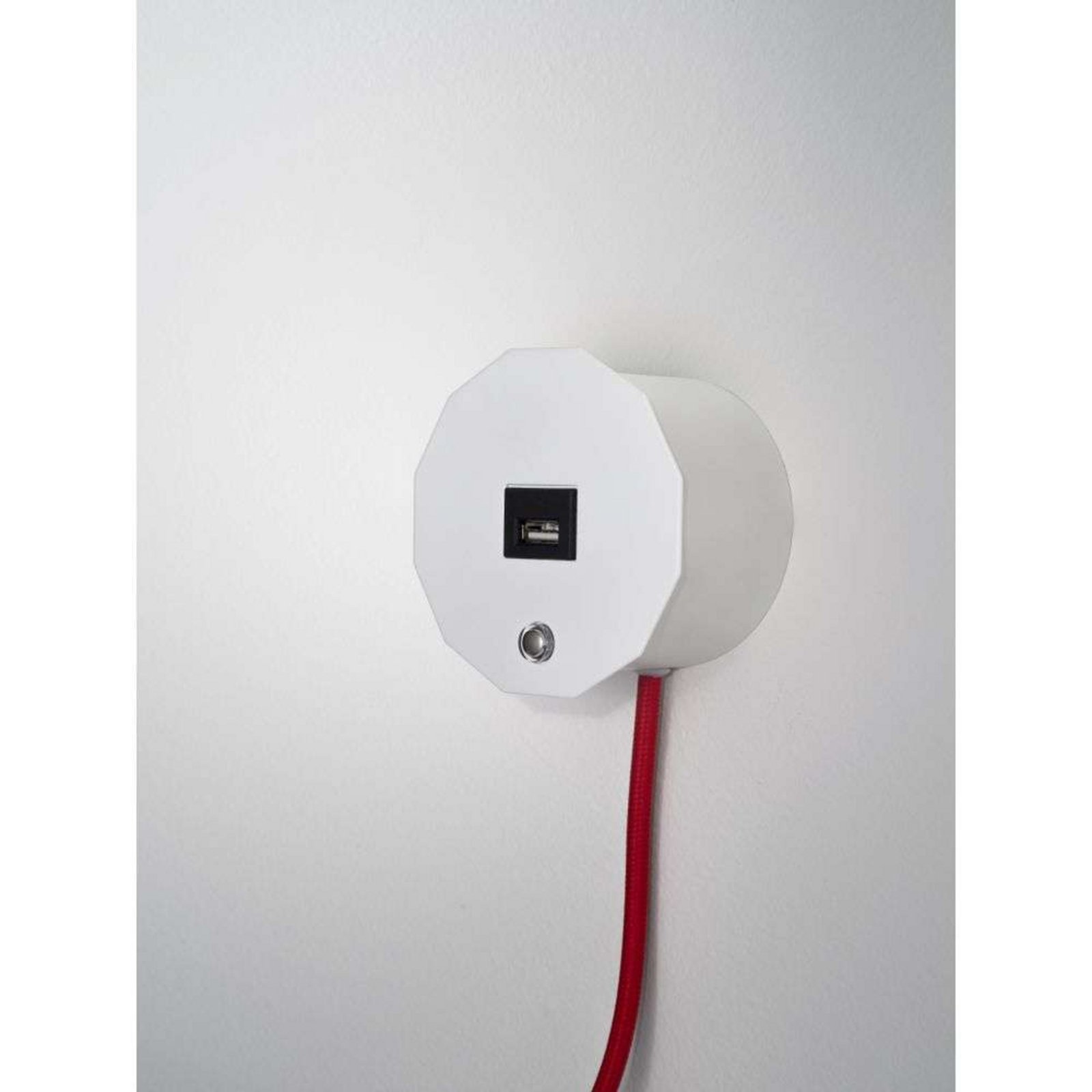 Novia W1 Vägglampa USB Matt White - Prandina