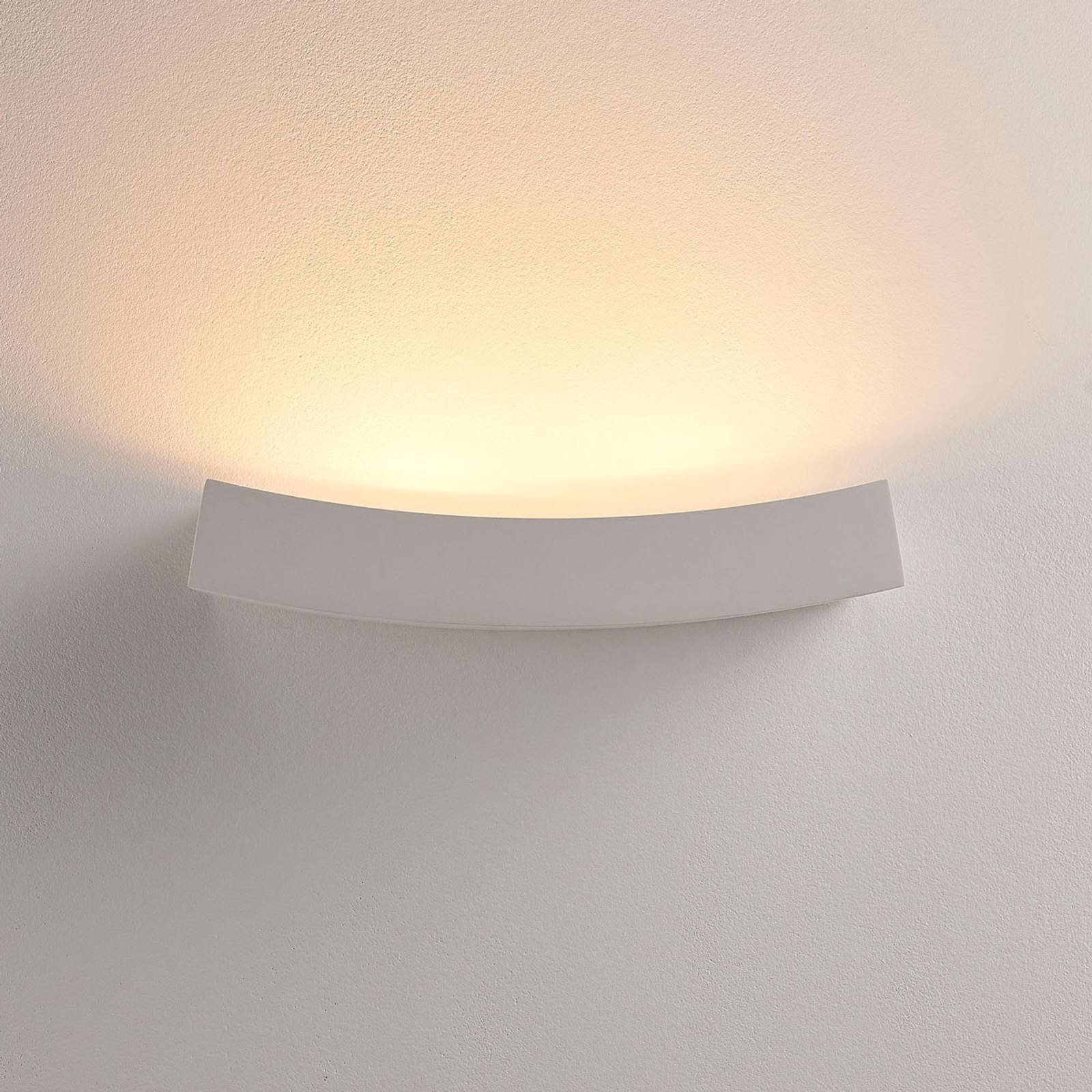 Lindby Plaster LED wall uplighter Tiara, G9 bulb dimmable, for Living / Dining Room, plaster, G9, 5 W, W: 36.5 cm, H: 7 cm