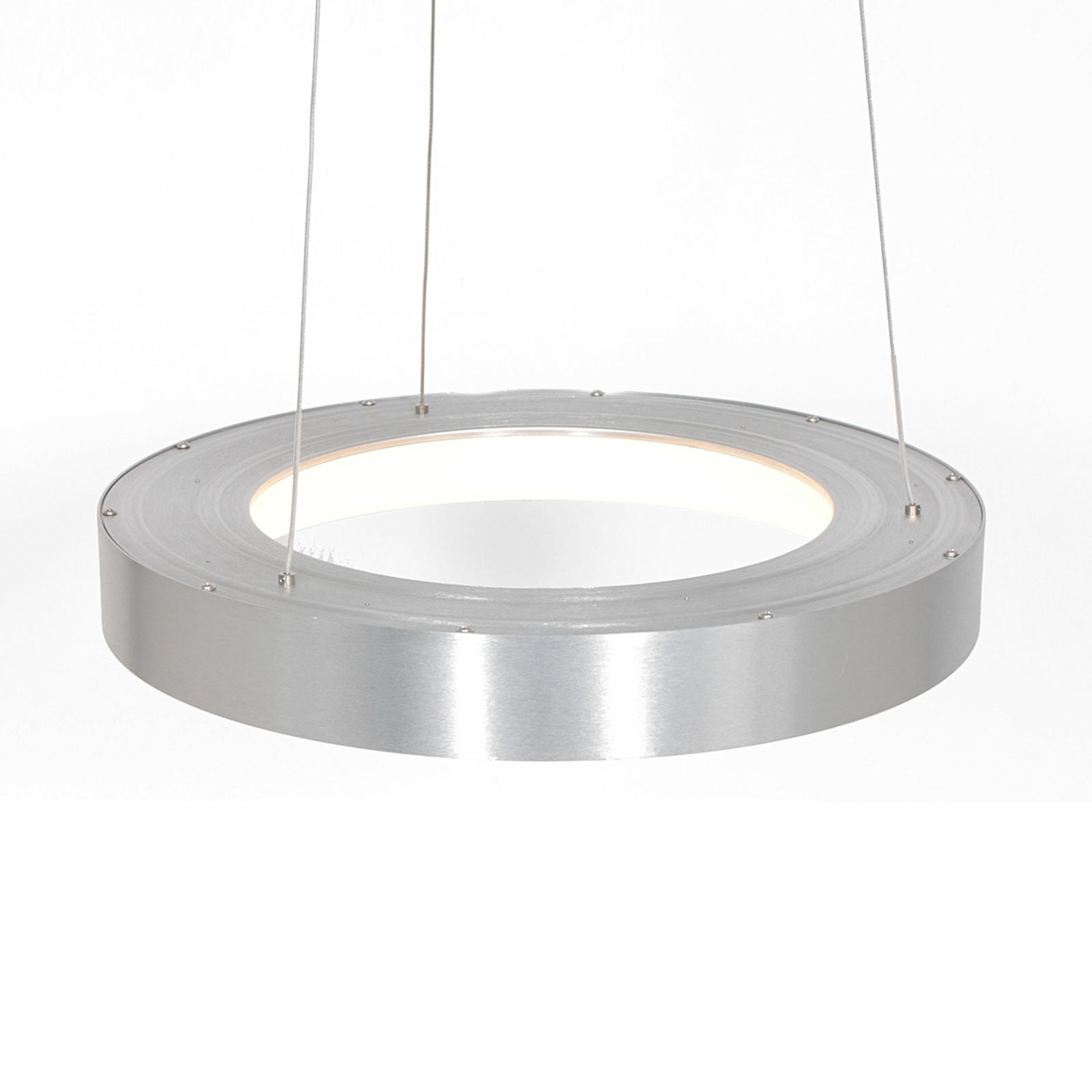 Suspension LED Ringlede, Ø 48 cm, argenté