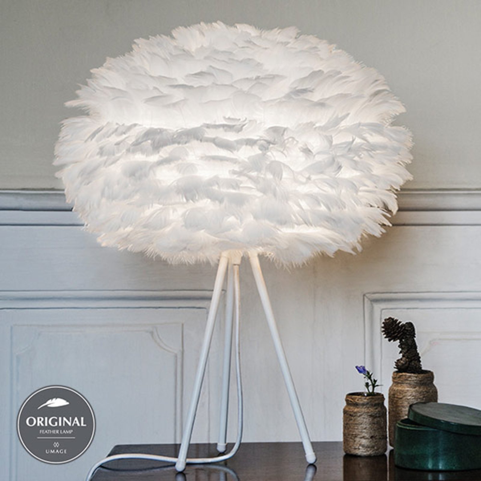 Eos Lampe de Table Medium Blanc/Blanc - UMAGE