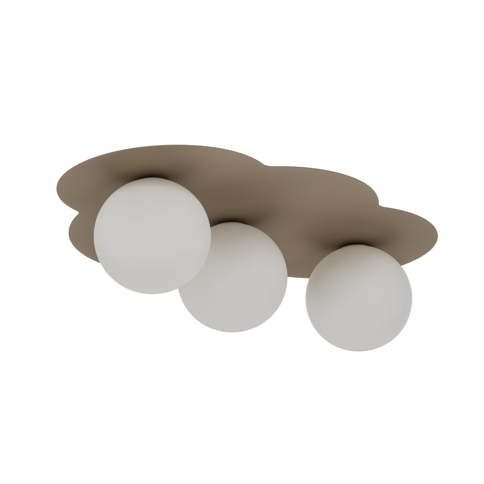 Stropné svietidlo Cloud, béžové, 3-pl., sklo, dĺžka 51 cm, G9