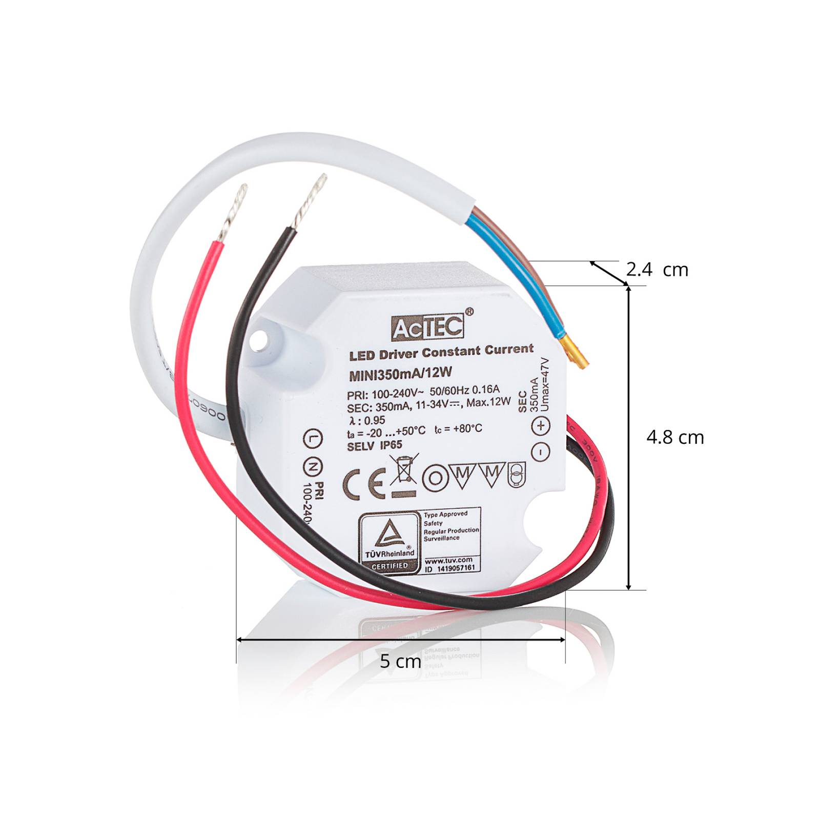 AcTEC Mini driver LED CC 350 mA, 12W, IP65