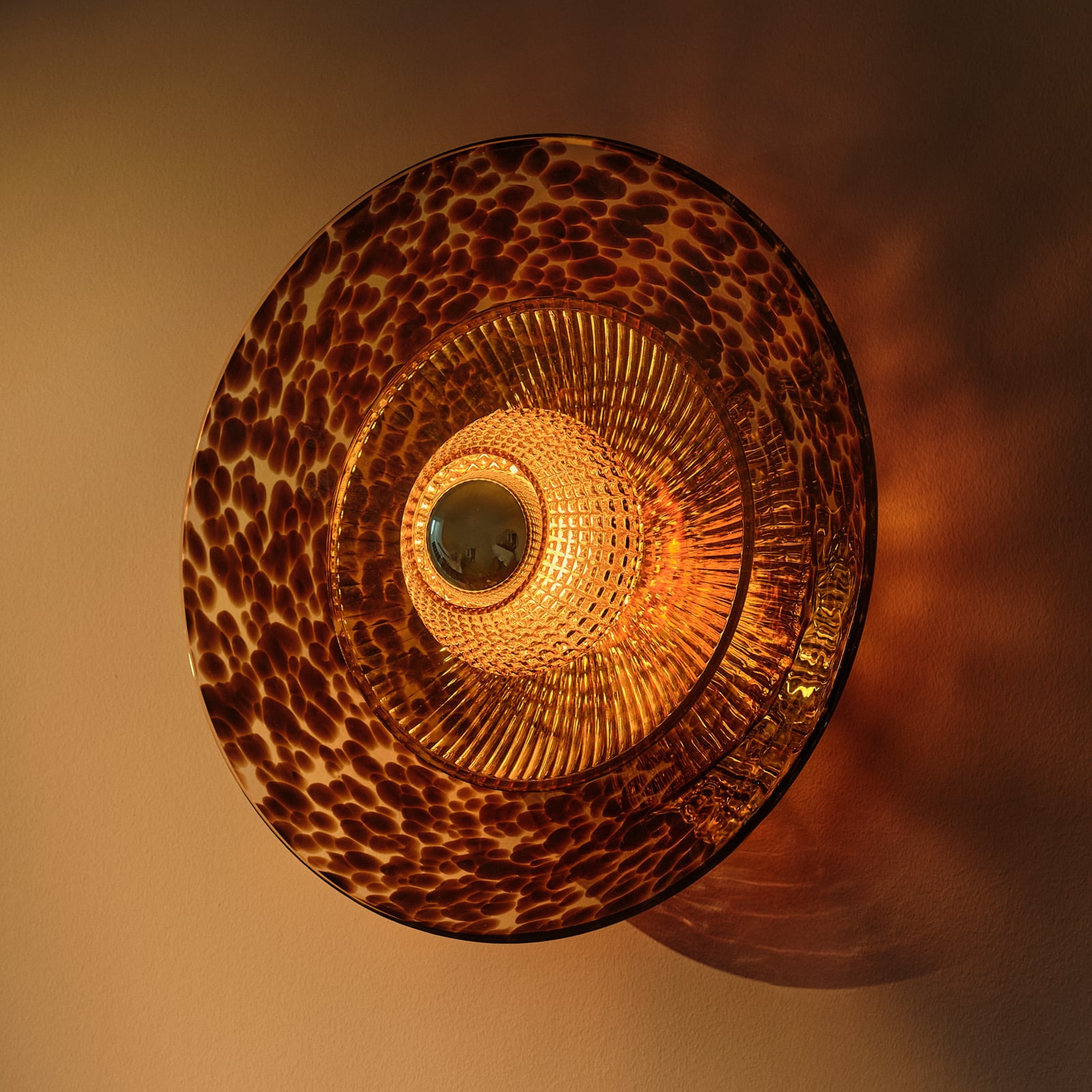 Disco Rama wall light, brown, glass, E27 - DESIGN BY US