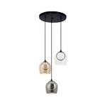 Suspension LED 23081, 3 lampes, verre, Ø 44 cm, 3.000 K