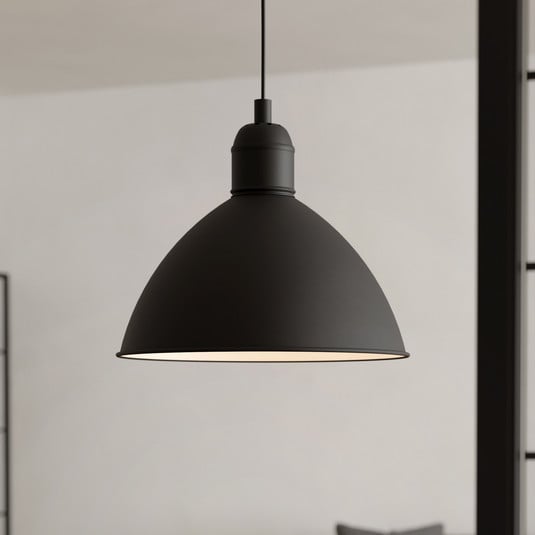 Vintage-Pendelleuchte Priddy, einflammig, schwarz
