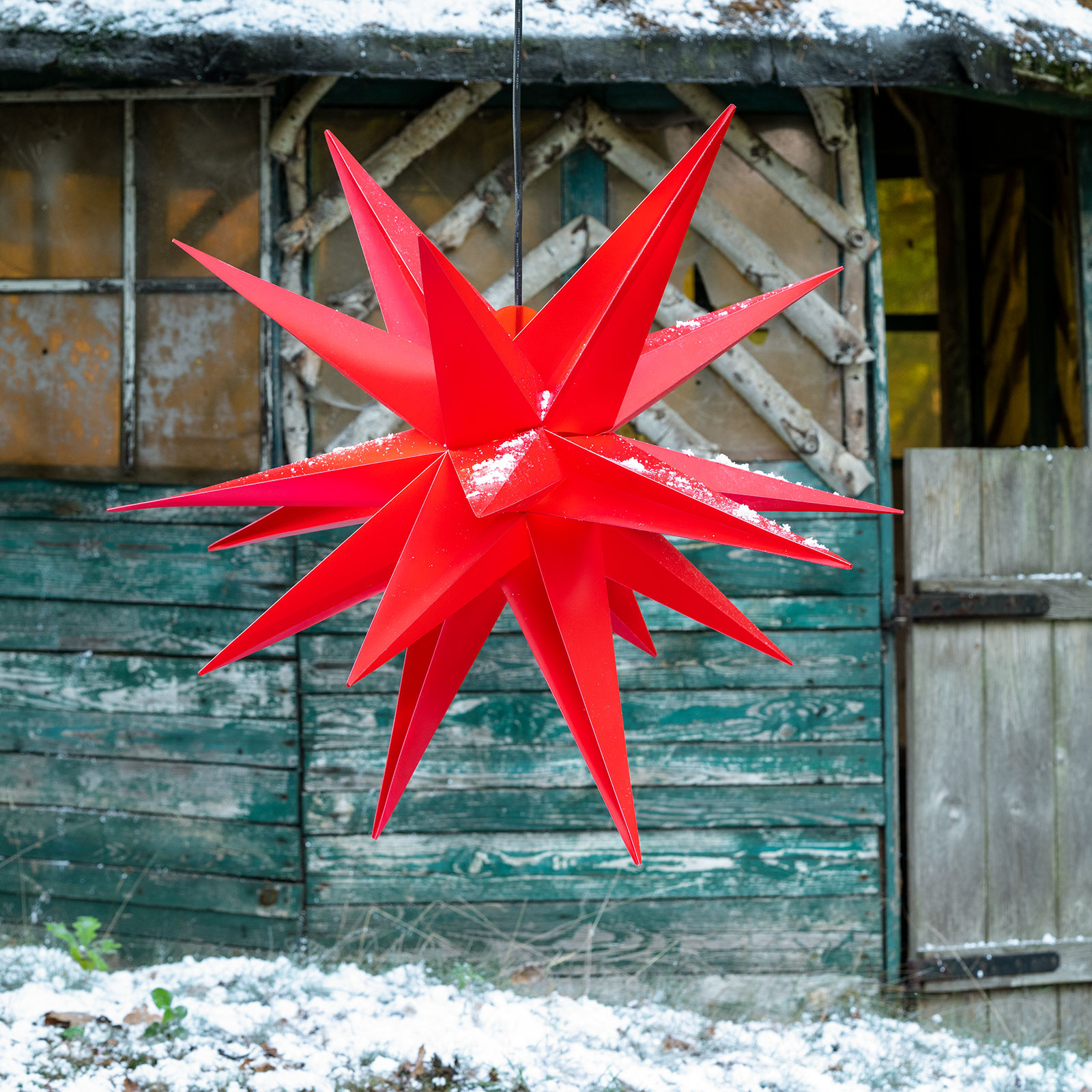 Estrella decorativa exterior 18 puntas Ø 80cm rojo