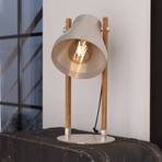 Tischlampe Cawton, Höhe 38 cm, stahl/braun, Stahl/Holz