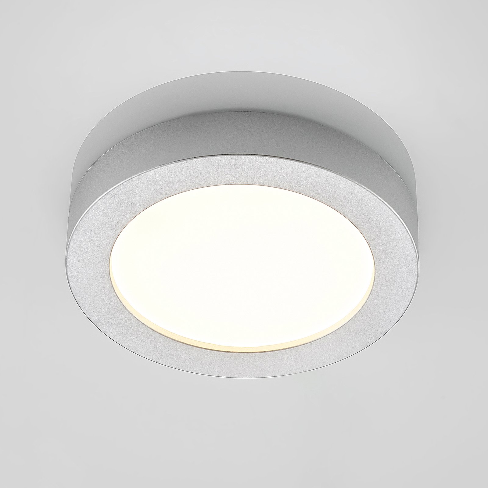 Prios LED stropní svítidlo Edwina, stříbrné, 22,6 cm, 2 ks, stmívatelné