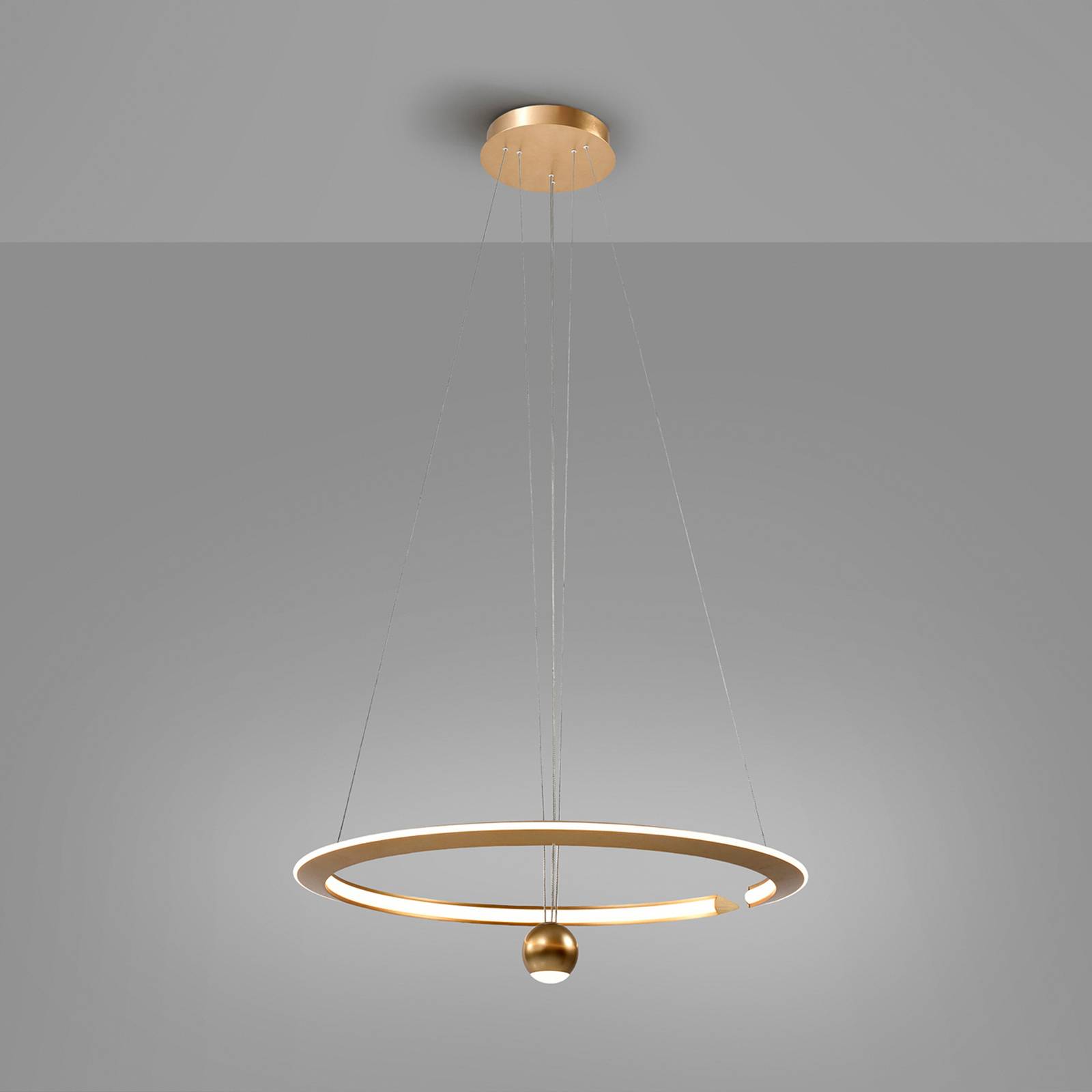 Lampa wisząca LED Orane w kolorze złotym, z regulacją wysokości, Ø 60 cm