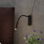 Molto Luce Arok LED wall lamp, black/coffee brown, aluminium