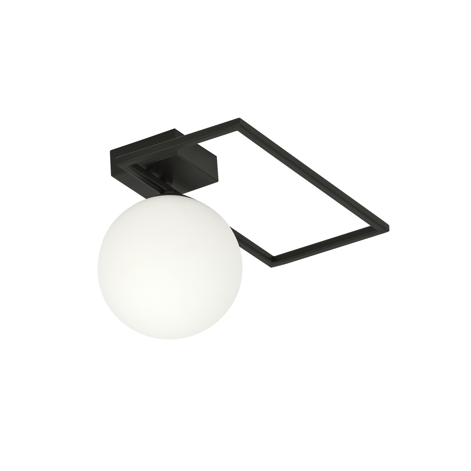 Plafondlamp Imago 1D, 1-lamp, zwart/opaal