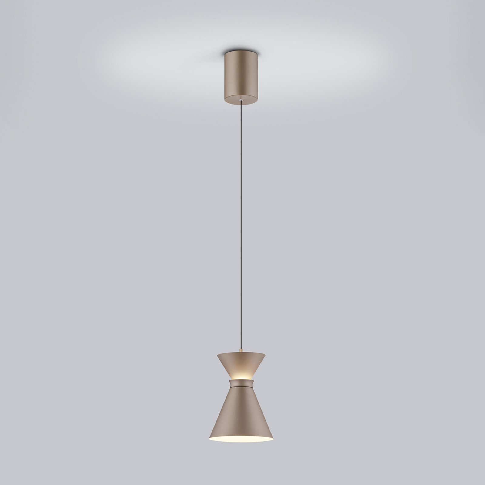 Helestra LED-Hängelampe LUK, braun, 1-flg., dimmbar