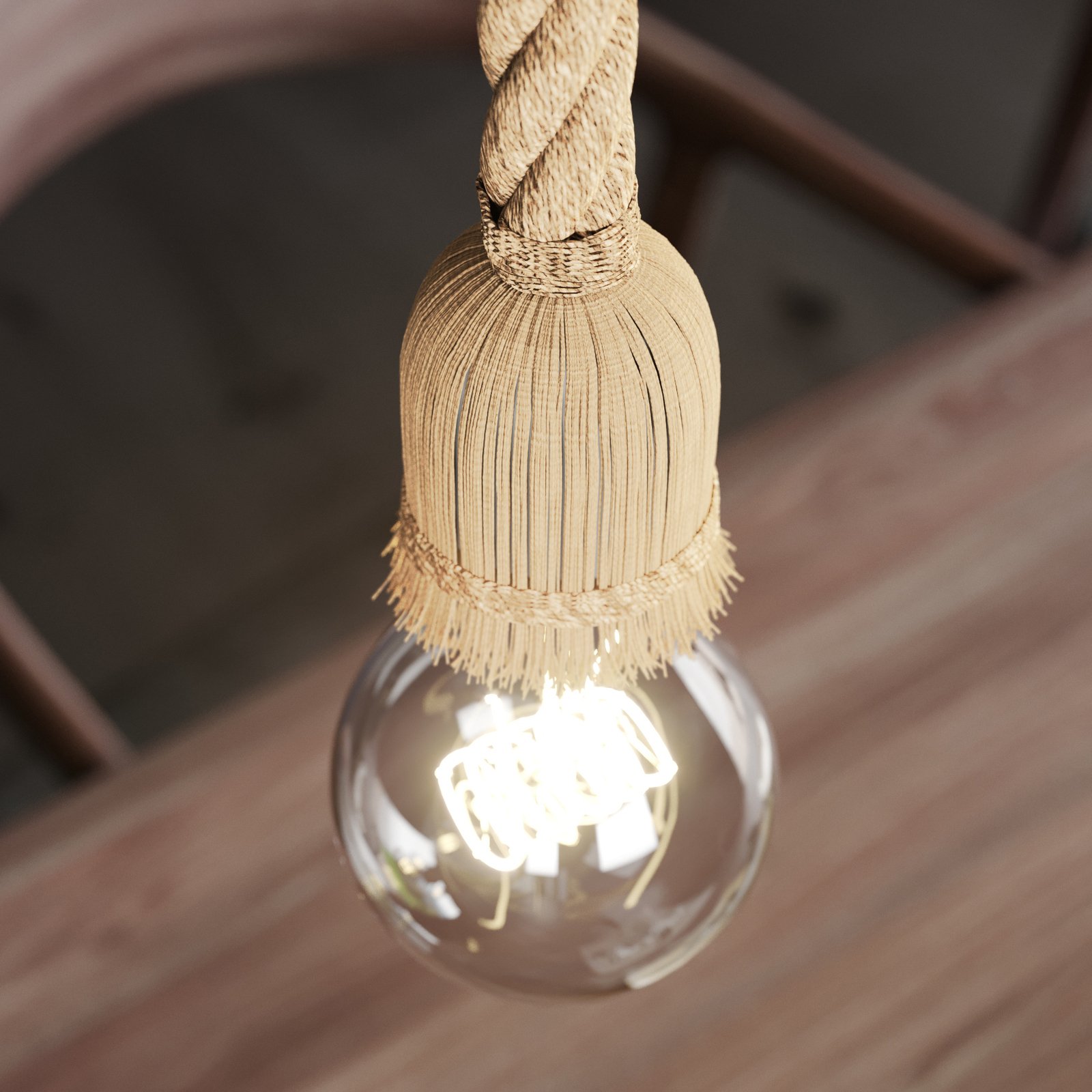 Lindby Pendellampe Hajo, 100 cm, sechsflammig, Tauseil
