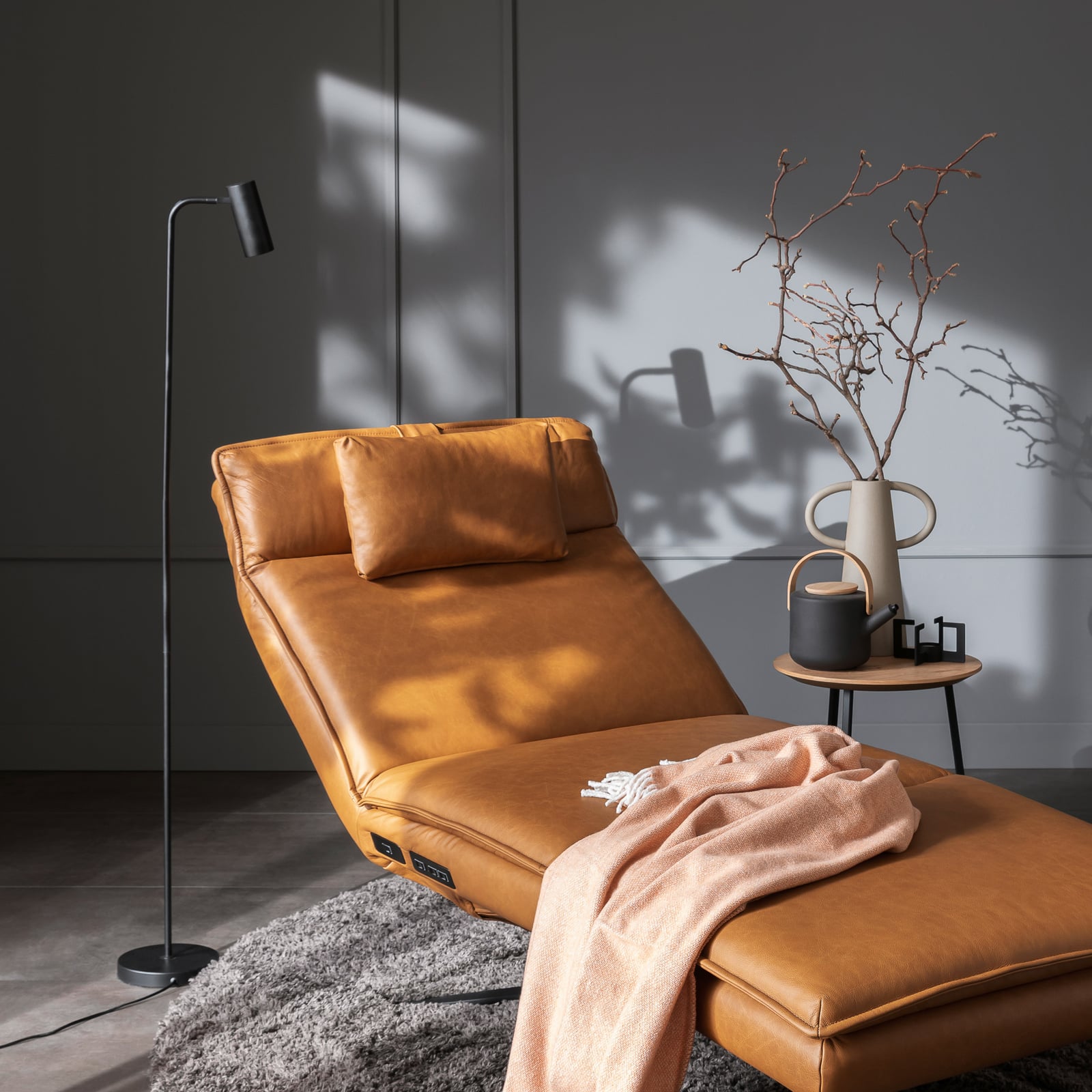 Gulvlampe RIK, svart, høyde 140 cm, metall, GU10-LED