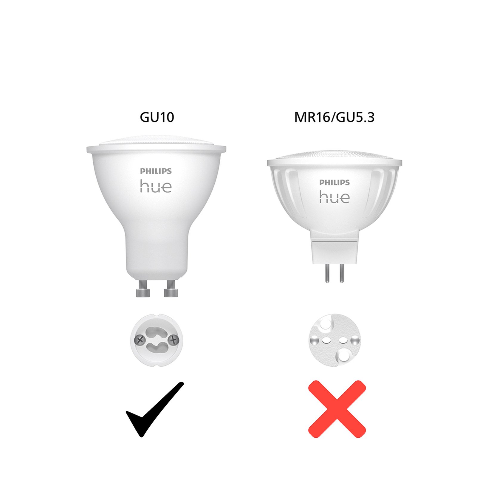 Philips Hue Hvit LED-reflektorpære GU10 4,2 W 2 700 K