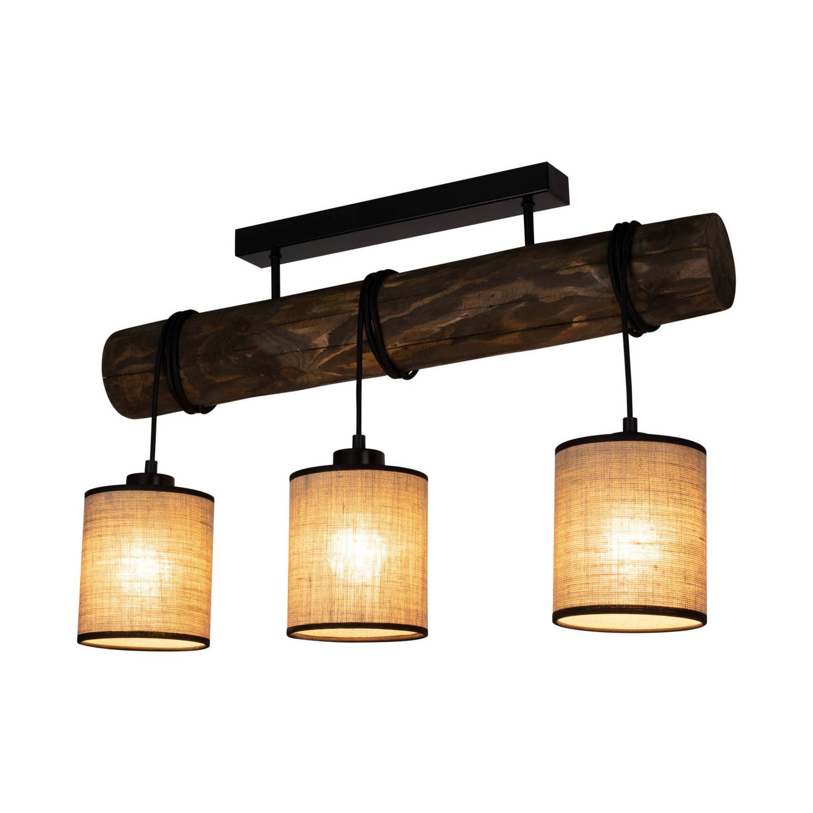 Euluna Wooden Ceiling Light - Living / Dining Room - dimmable - Country House / Rustic - Brown