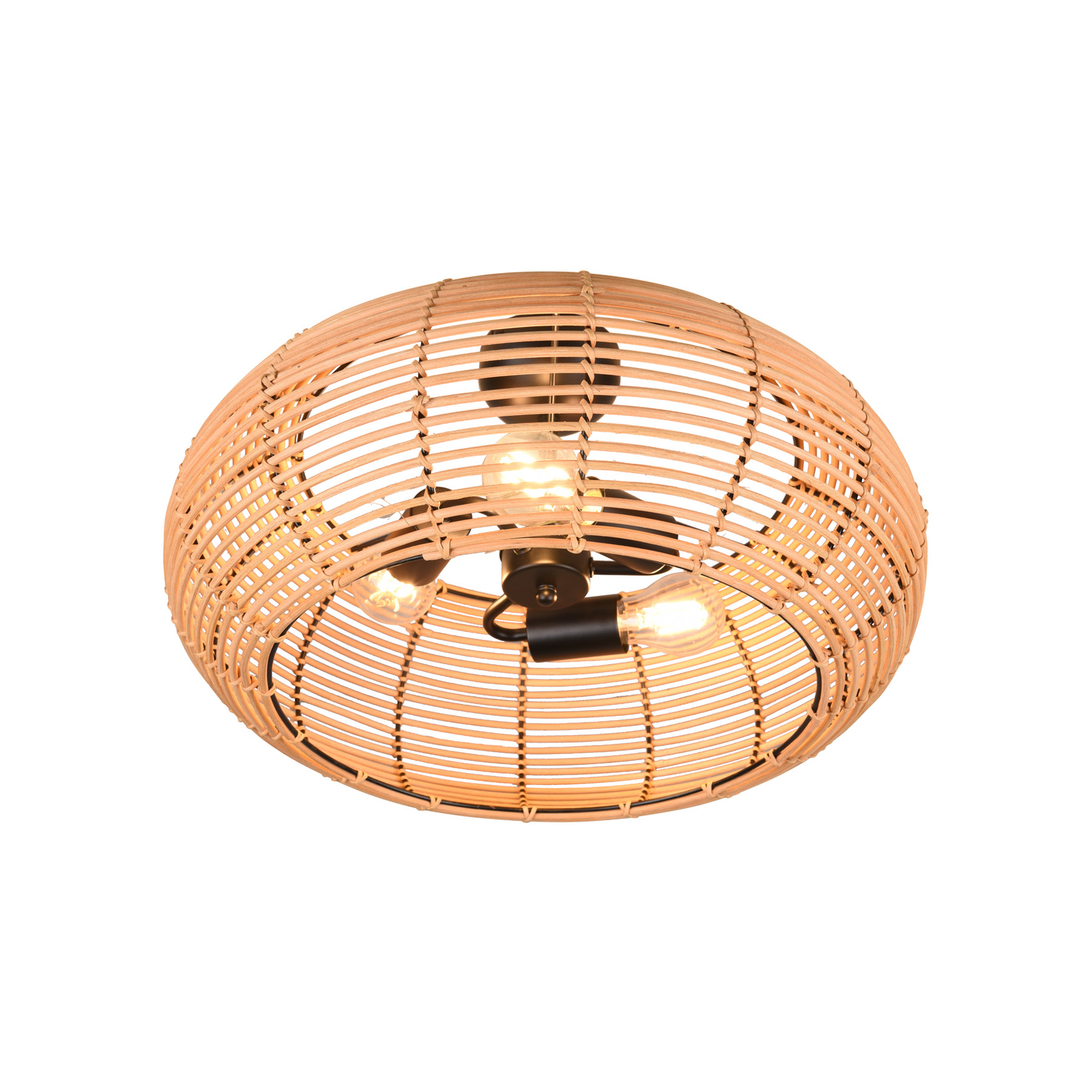 Deckenleuchte Inga mit Rattanschirm