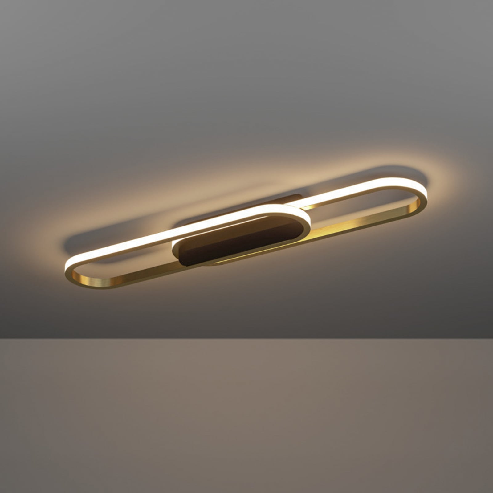 Plafonnier LED EGLO CONIVARENA, noir/laiton, 69 cm, CCT Plafonnier LED EGLO CONIVARENA, noir/laiton, 69 cm, CCT
