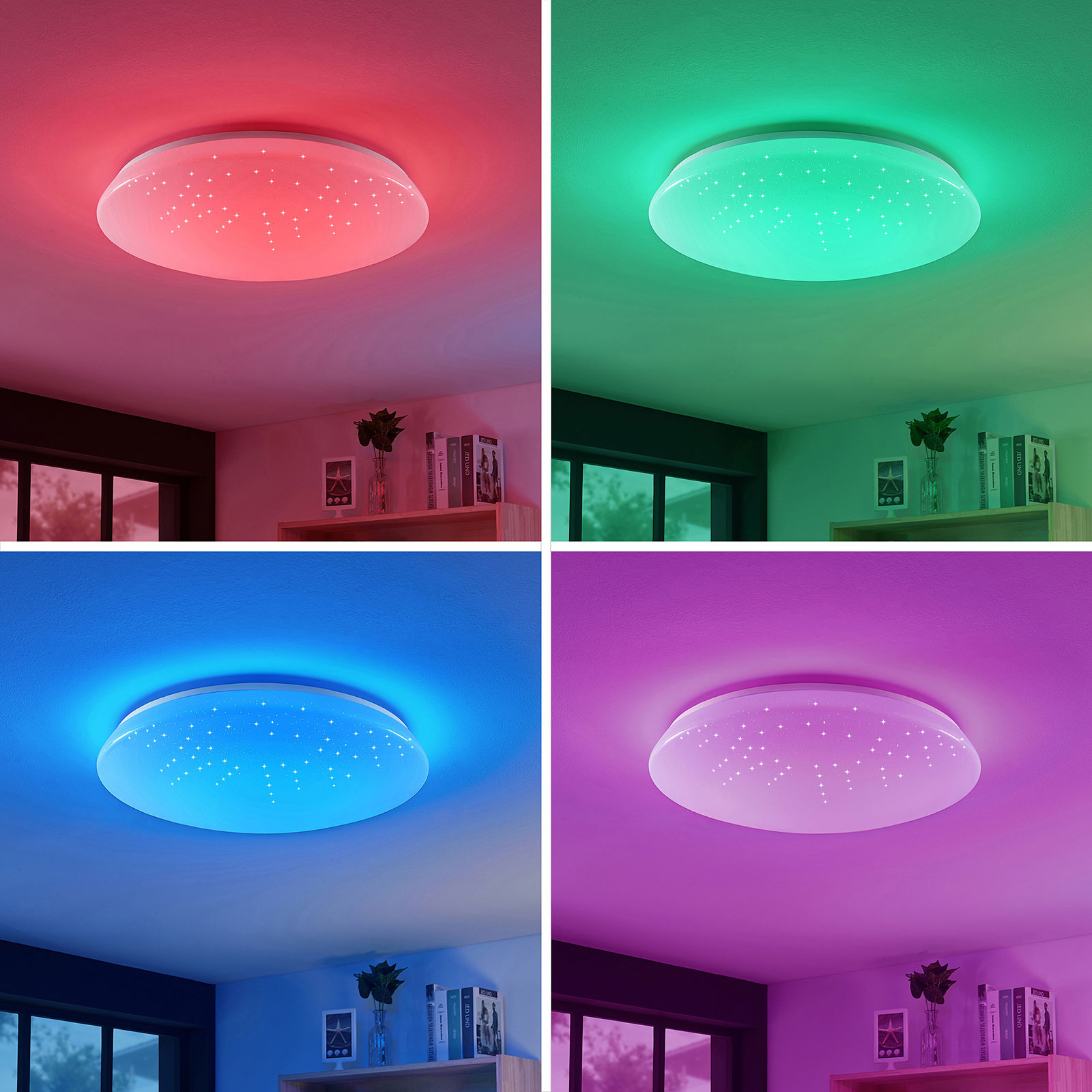 puls offentliggøre Prelude LED-loftlampe Jelka, WiZ, RGB-farveskift, rund | Lampegiganten.dk