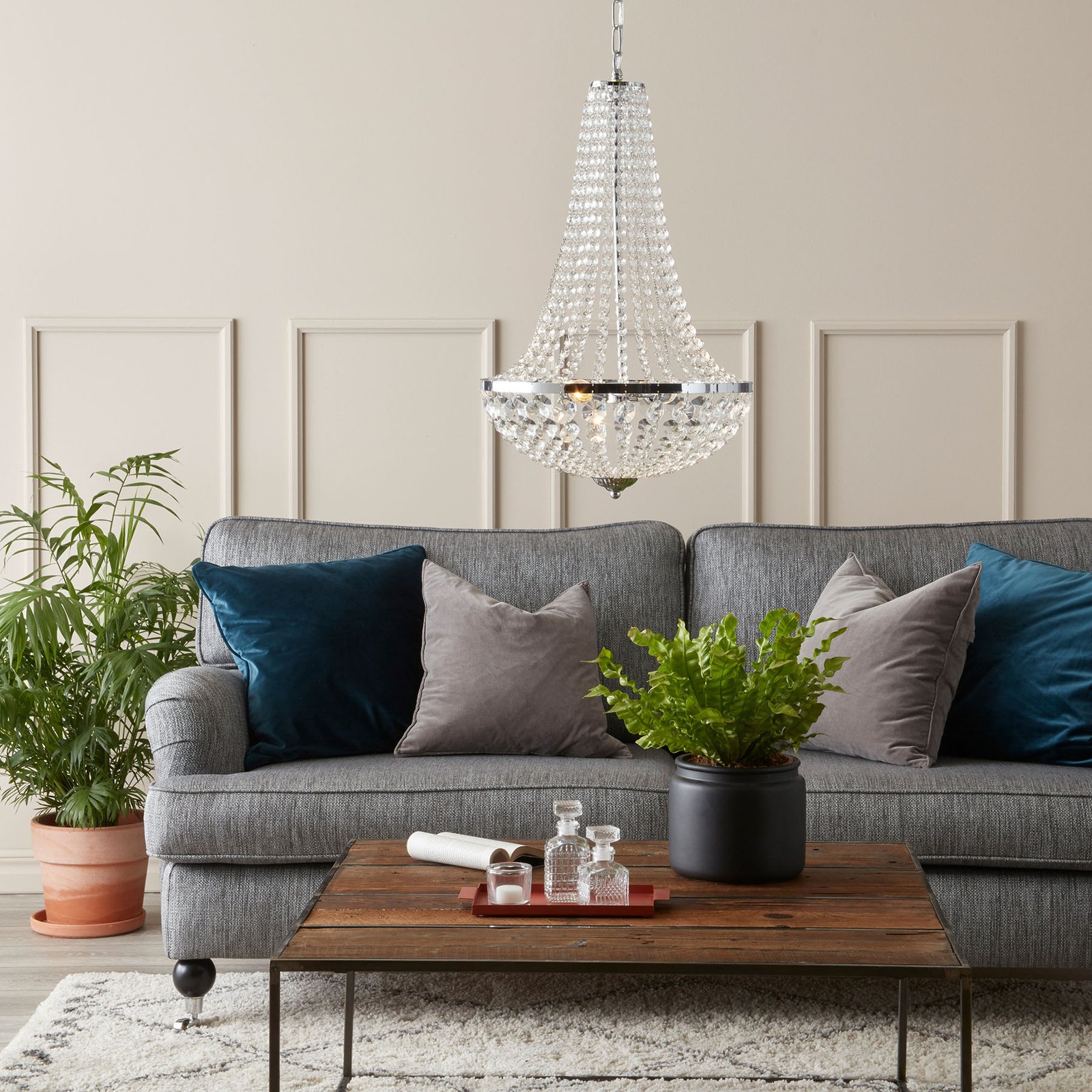 Gränsö 2 Lysekrone IP44 Chrome - Markslöjd