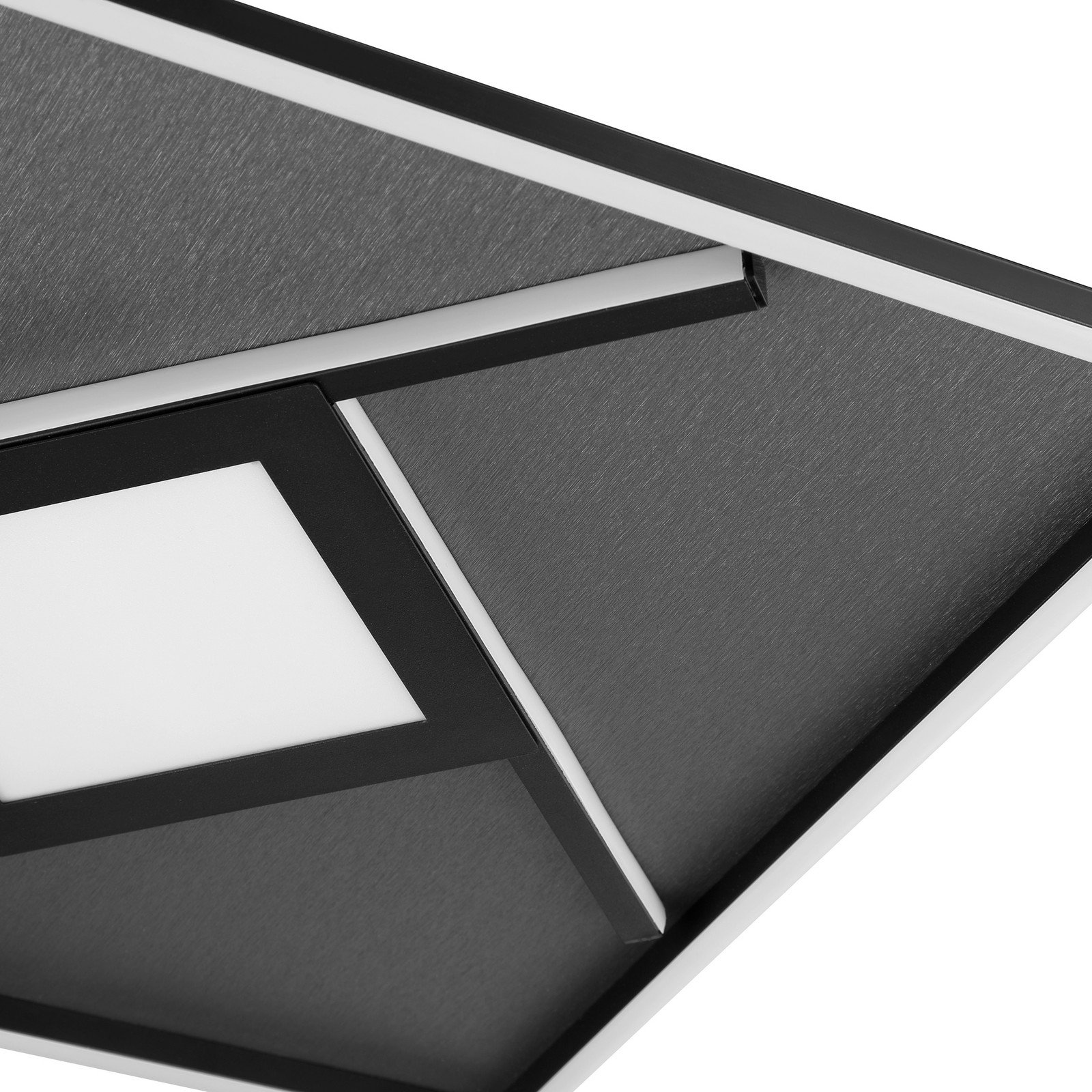Brilliant Plafonieră LED Hardy lungime 46 cm negru mat metal/țesătură - Camera de zi / sufragerie - Modern - Țesătură / Textil