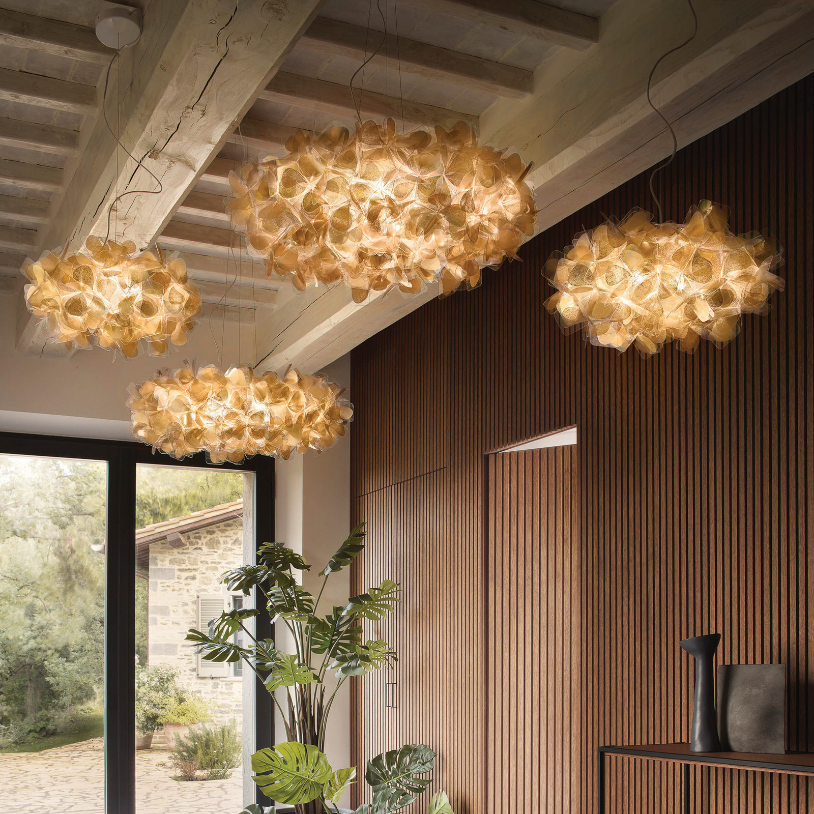 Slamp Dourado, Claro Candeeiro Suspenso Clizia Mama Non Mama, Ø 78 Cm, Dourado/Transparente