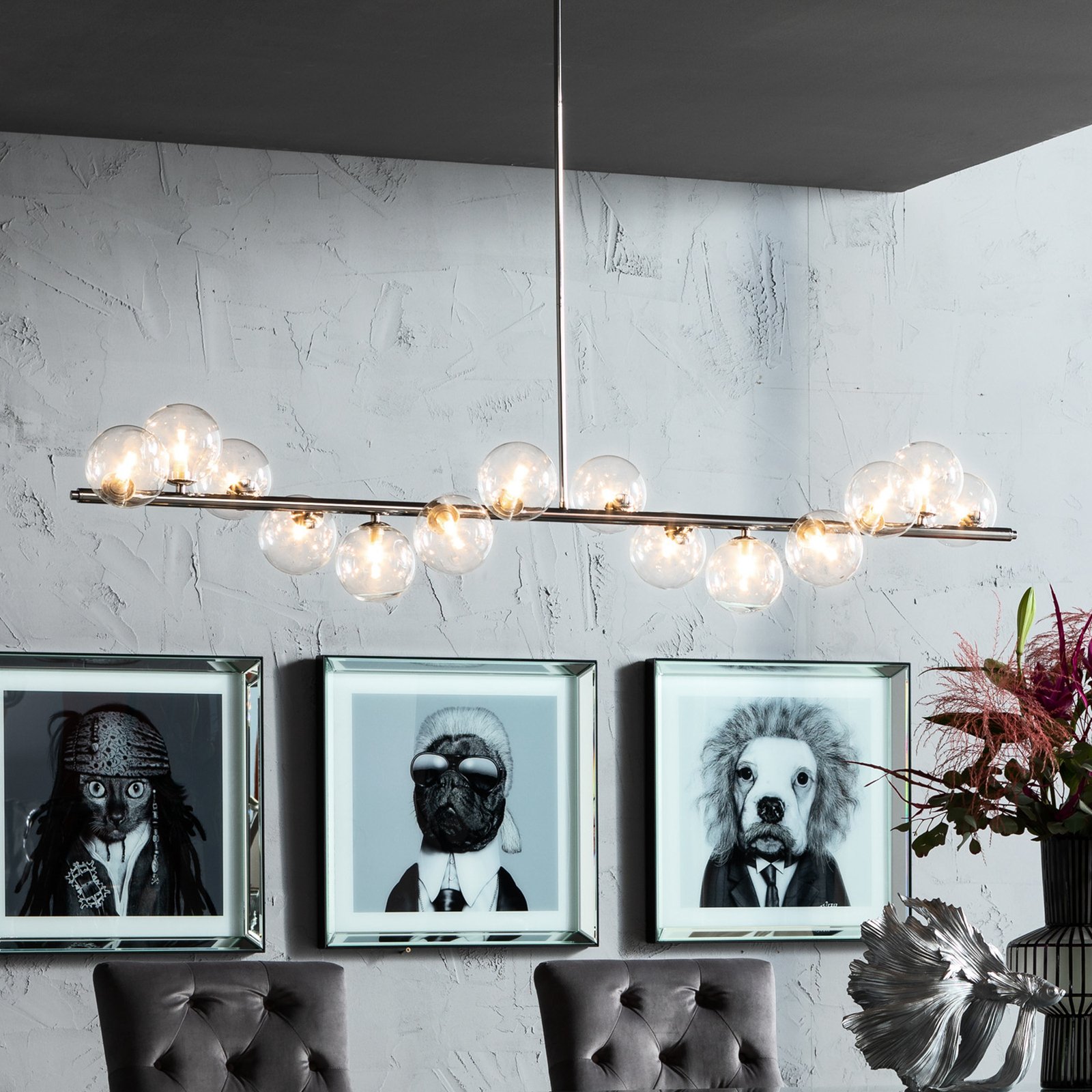 KARE Scala Balls pendant light, fourteen lights
