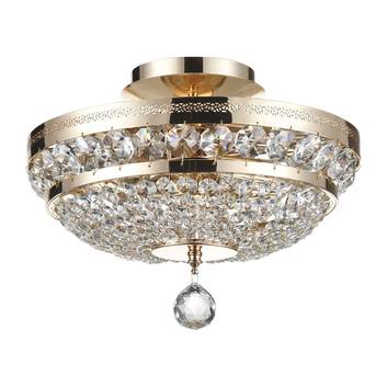 Maytoni Ottilia loftlampe med krystaller, guld