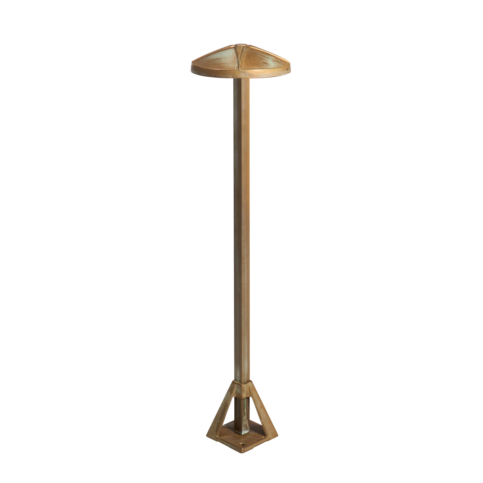 LED-Sockelleuchte Aura Disk, Höhe 50 cm, messing antik
