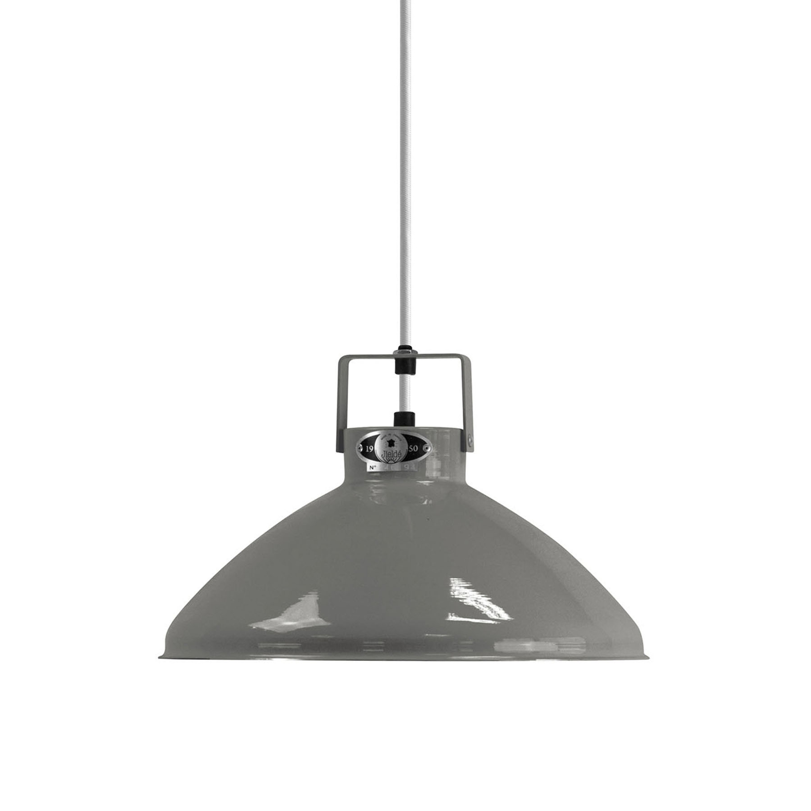 JIELDÉ Jieldé Beaumont B240 hanging lamp glossy grey, for Living / Dining Room, aluminium, E27, 75 W, energy efficiency: A++, H: 18.5 cm