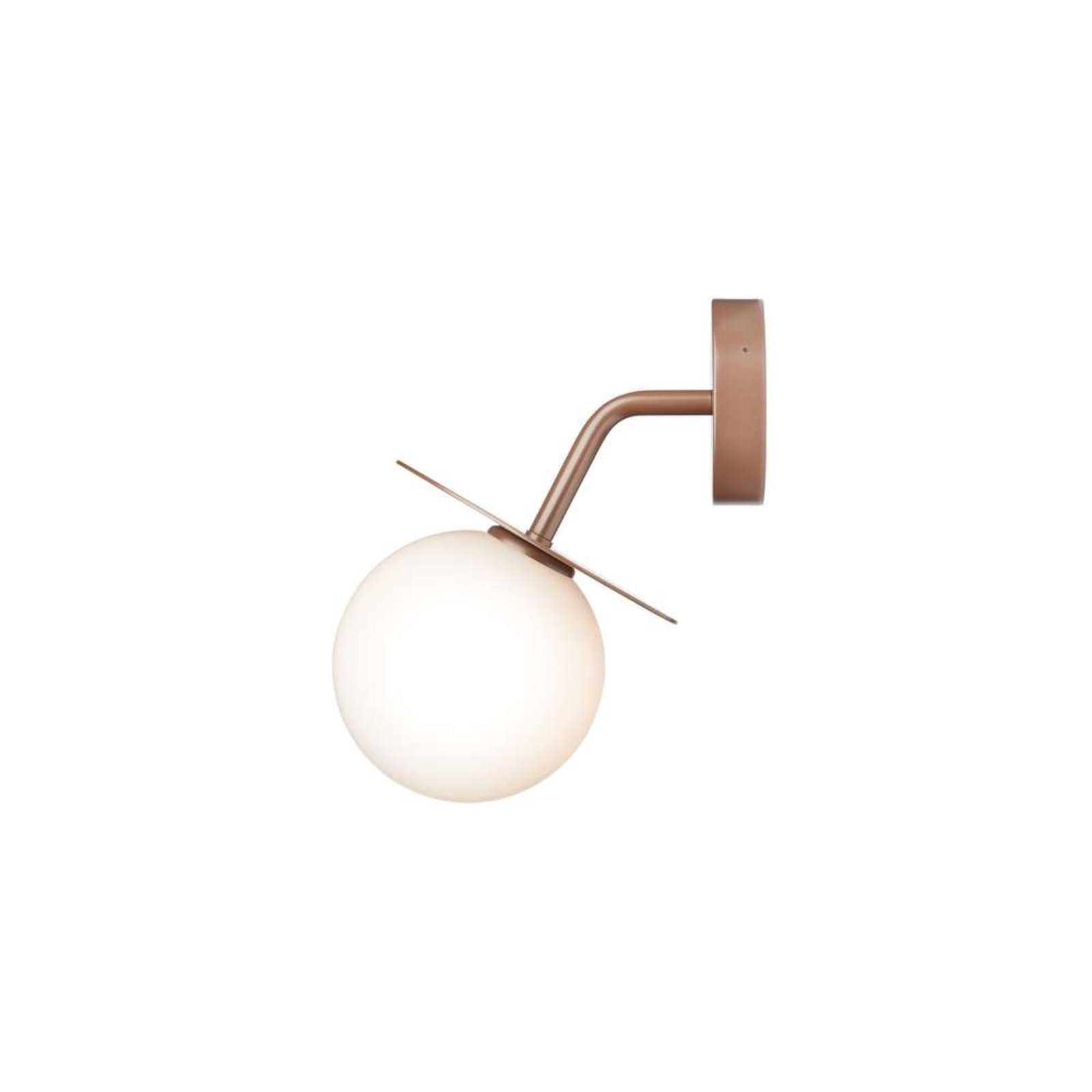 Nuura buitenwandlamp Liila, breedte 16 cm, brons/opaal