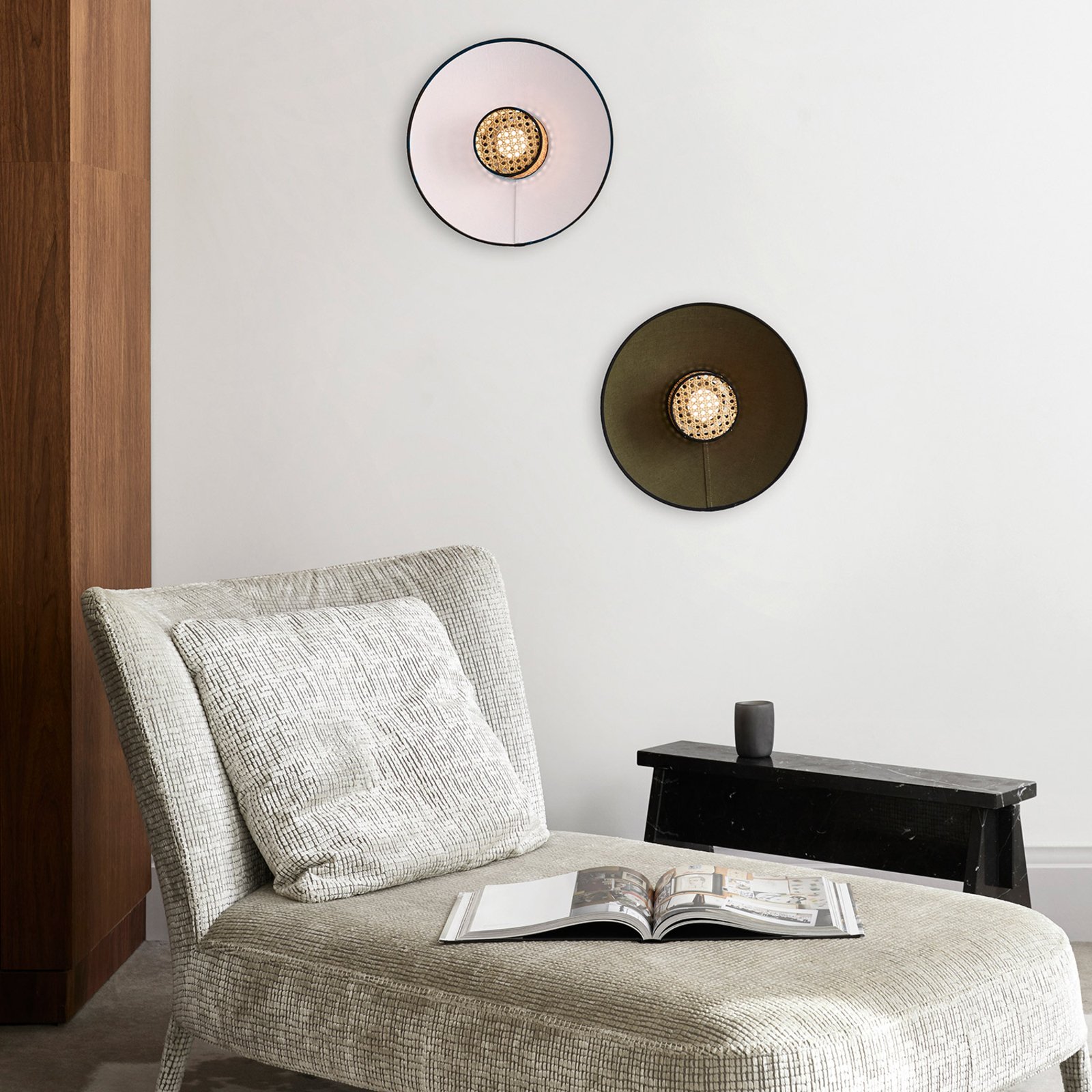 Singapour Wandleuchte, anthrazit/weiß - MARKET SET Singapour Wandleuchte, anthrazit/weiß - MARKET SET