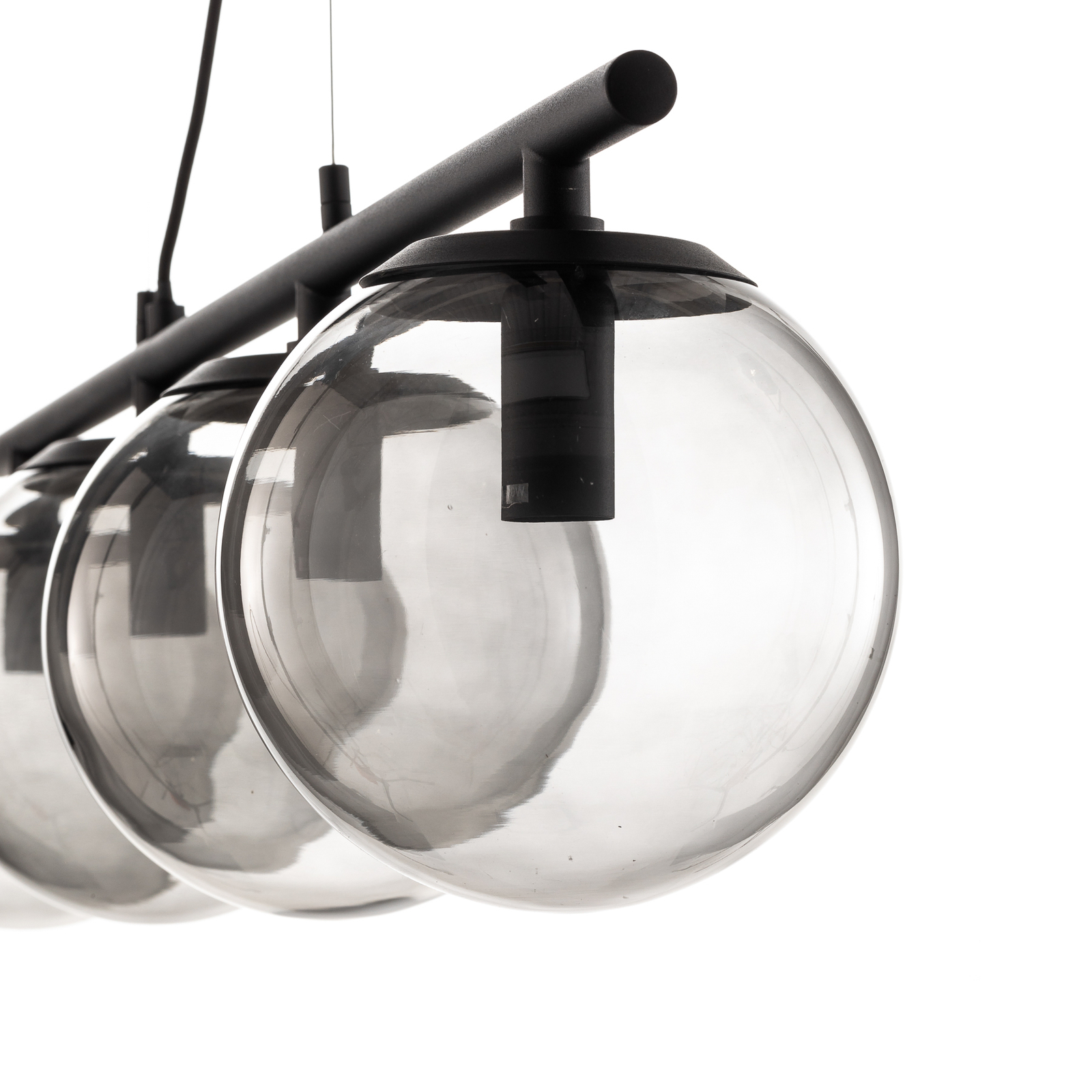 Lucande Sotiana colgante 4 esferas de vidrio negro