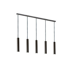 Lámpara colgante Brenta, antracita, acero longitud 110 cm 5 luces