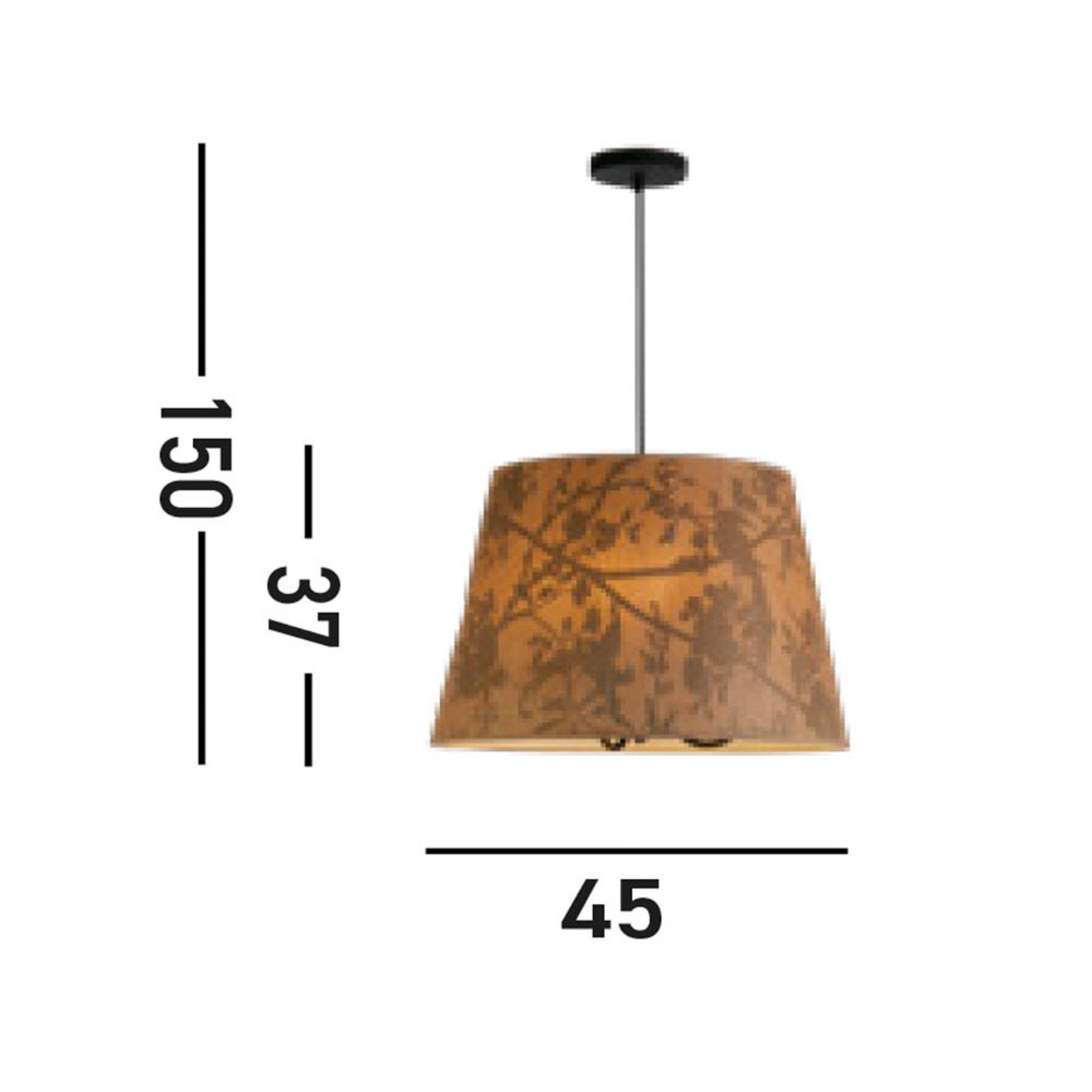 Searchlight Lampă suspendată Isla Ø 45 cm maro bej bambus oțel - Camera de zi / sufragerie - maro negru - Bamboo