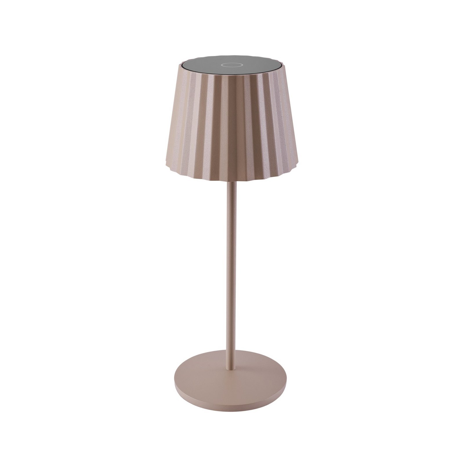 Lindby Esali LED battery-powered table lamp, beige, metal, IP54