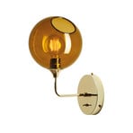 Ballroom Short wall light, amber, glass, hand-blown