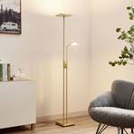 Lindby Seppa LED floor lamp, angular, brass