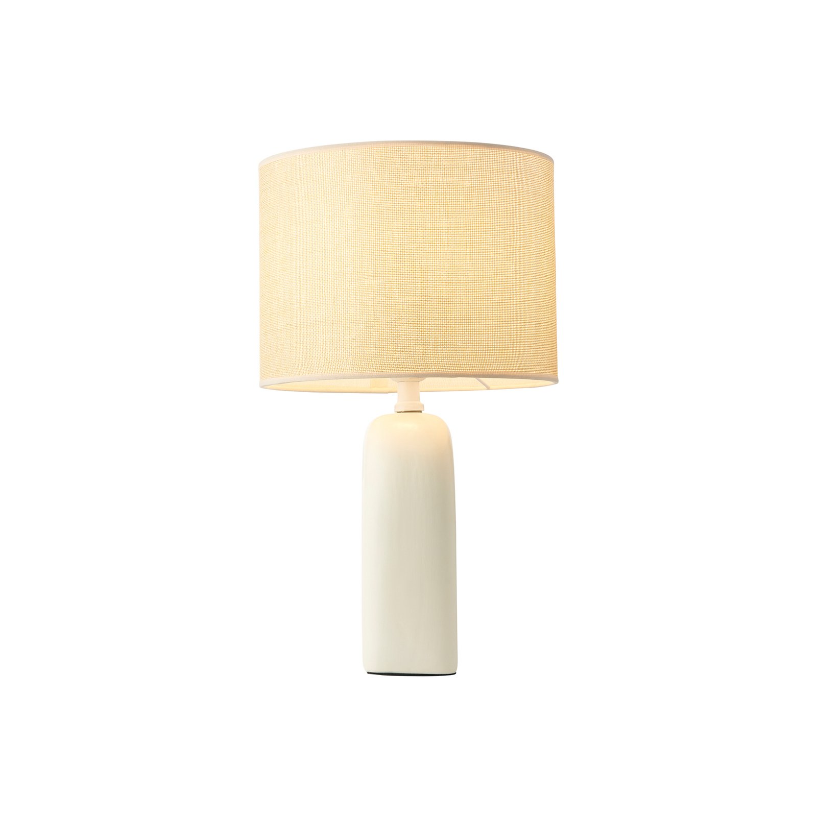 Haze table lamp, ceramic, textile lampshade, beige