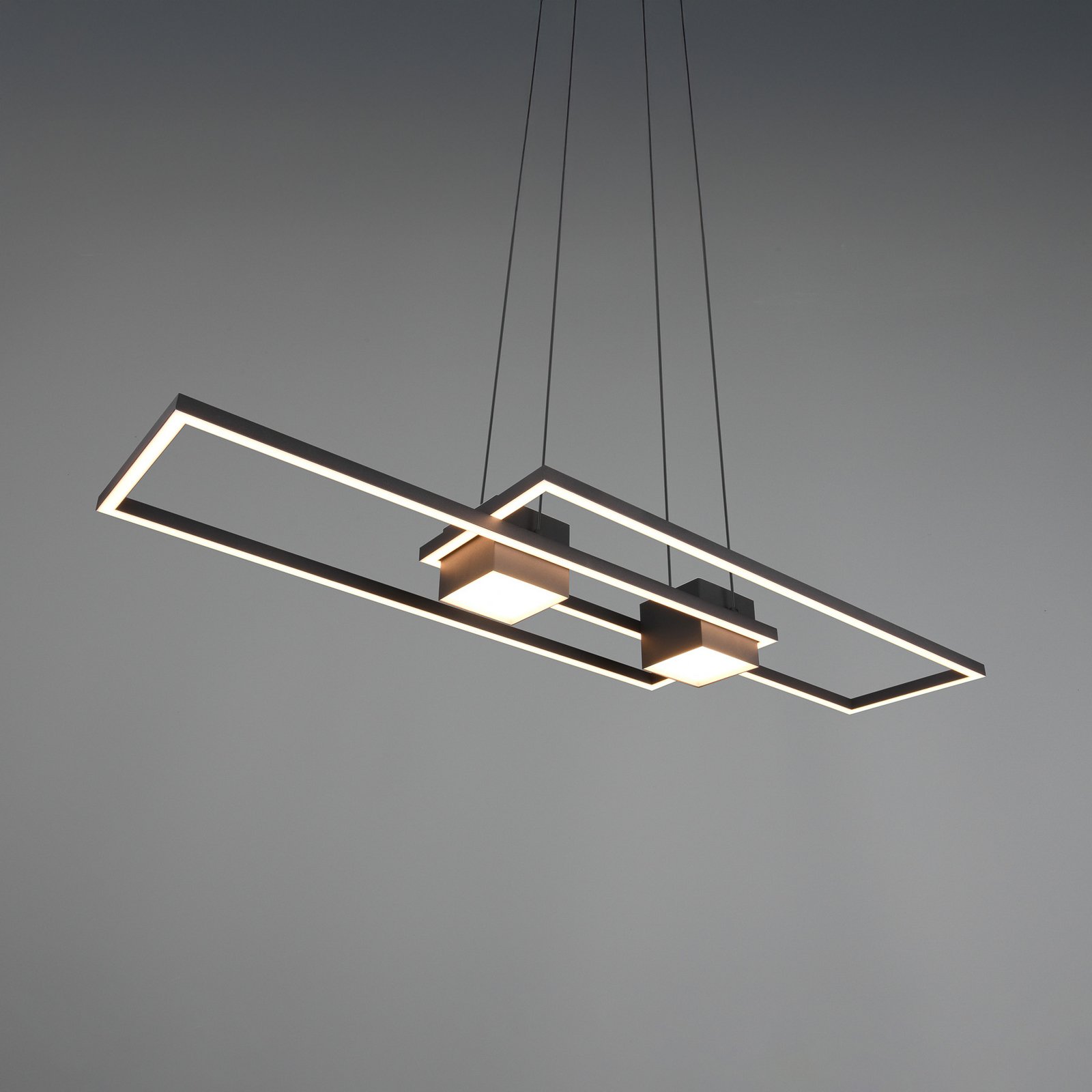 Albany LED-hänglampa, svart, 100 x 28 cm, aluminium CCT dimbar