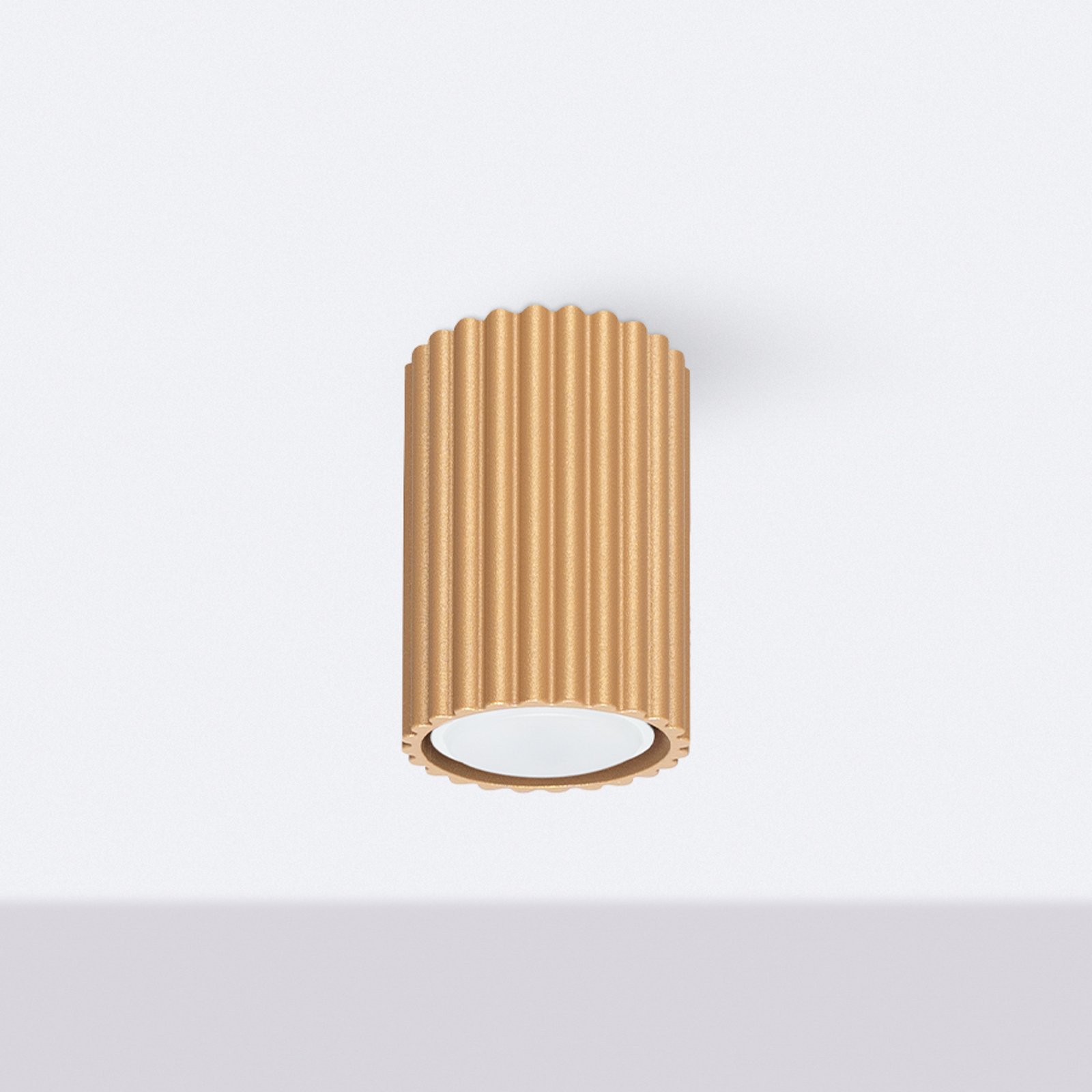 Deckenleuchte Karbon, goldfarben, Höhe 10 cm, Aluminium