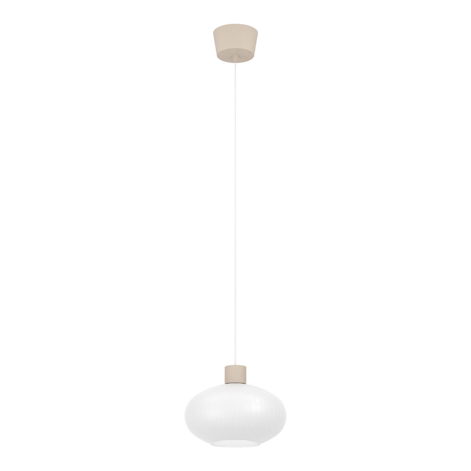 Suspension Dasmina, Ø 25 cm, blanc/sable, verre, E27