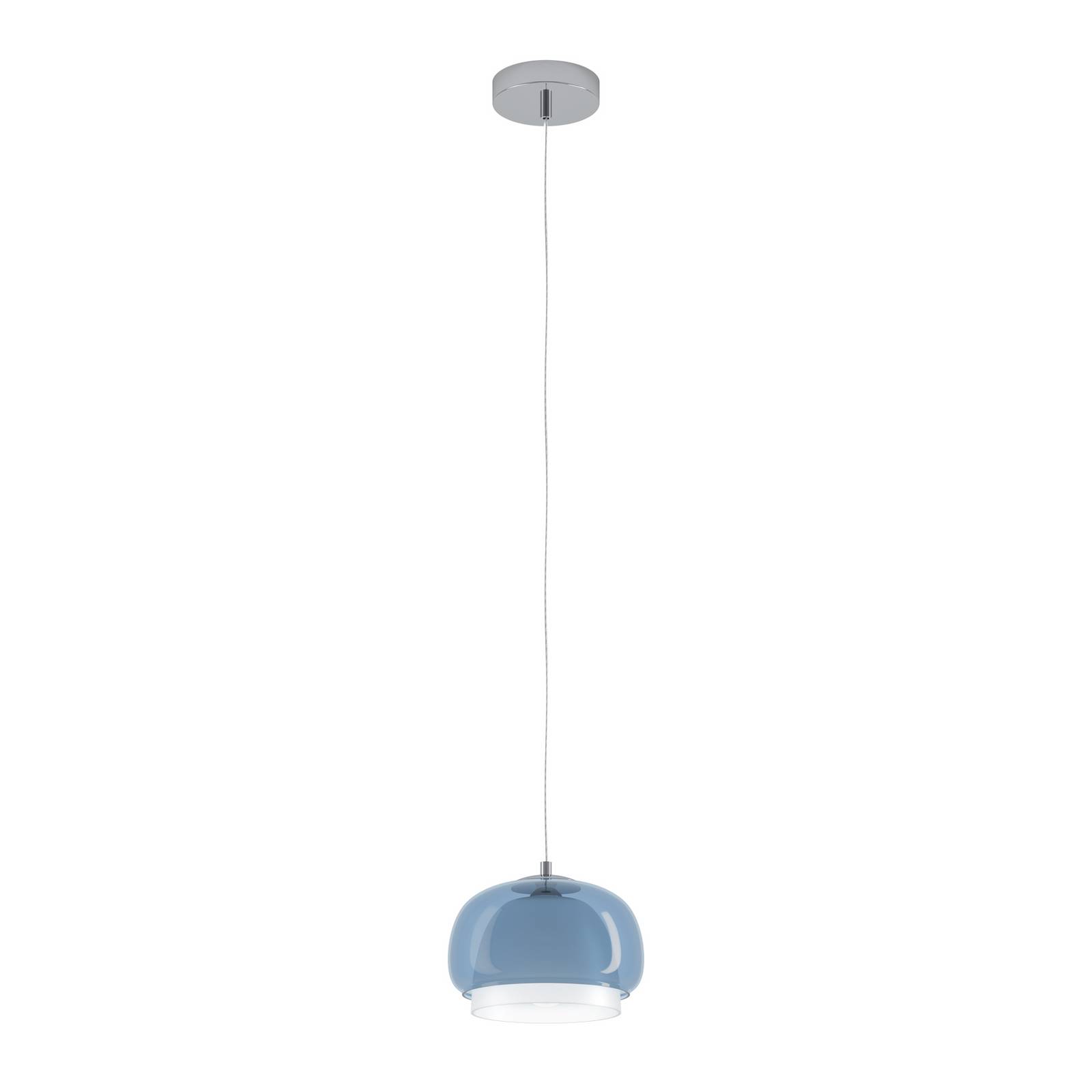 Hängeleuchte Belomontejo, Ø 22 cm, blau-transparent, Glas