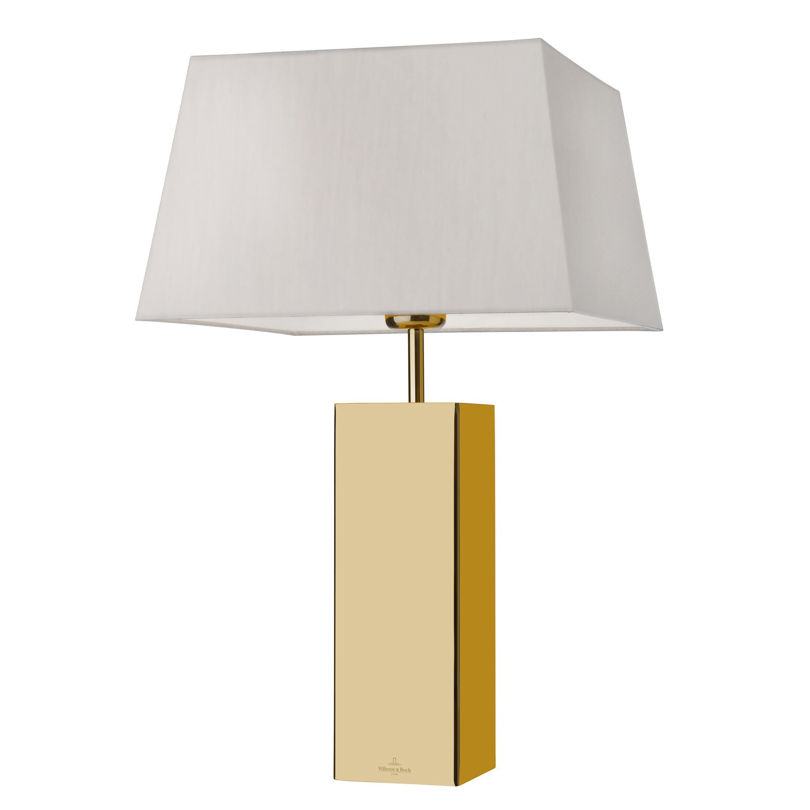 Villeroy & Boch Prague table lamp gold finish, for Living / Dining Room, stainless steel, fabric, E27, 60 W, energy efficiency: A++, L: 36 cm, W: 36 cm, H: 46 cm