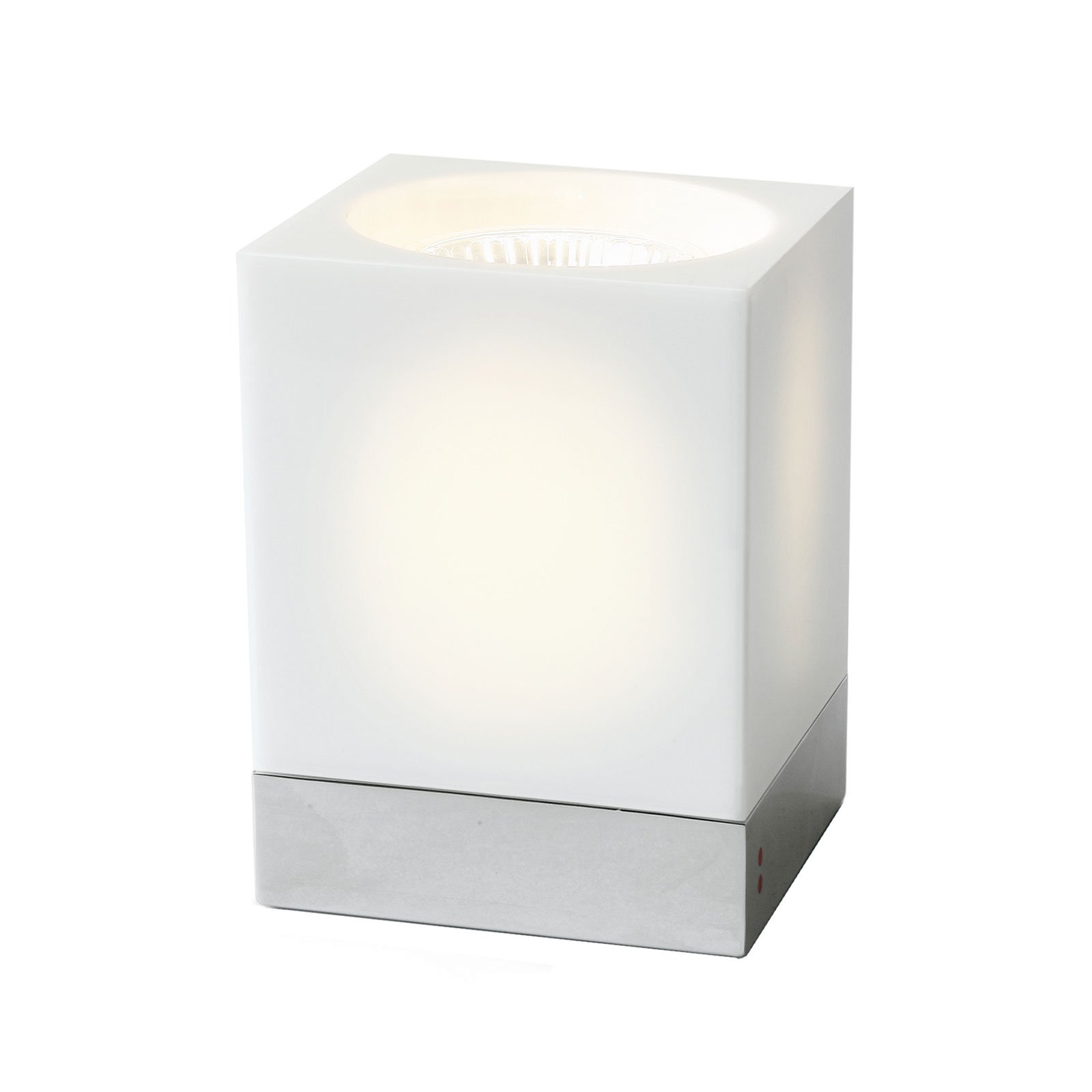 Fabbian Cubetto table lamp GU10 chrome/white