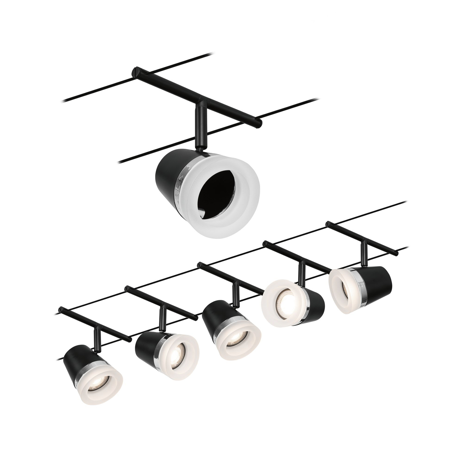 Paulmann Cone system linkowy 5-pkt. czarny matowy
