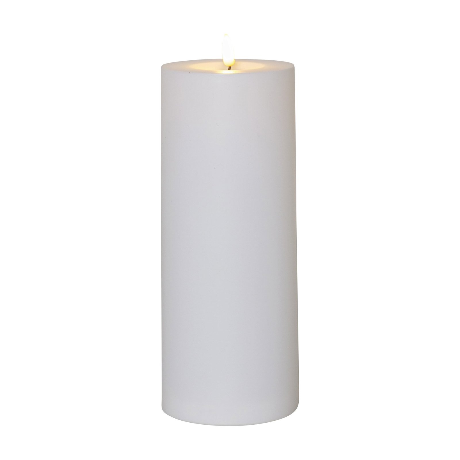 LED candle Flamme Rak 27.5 cm white plastic battery operated