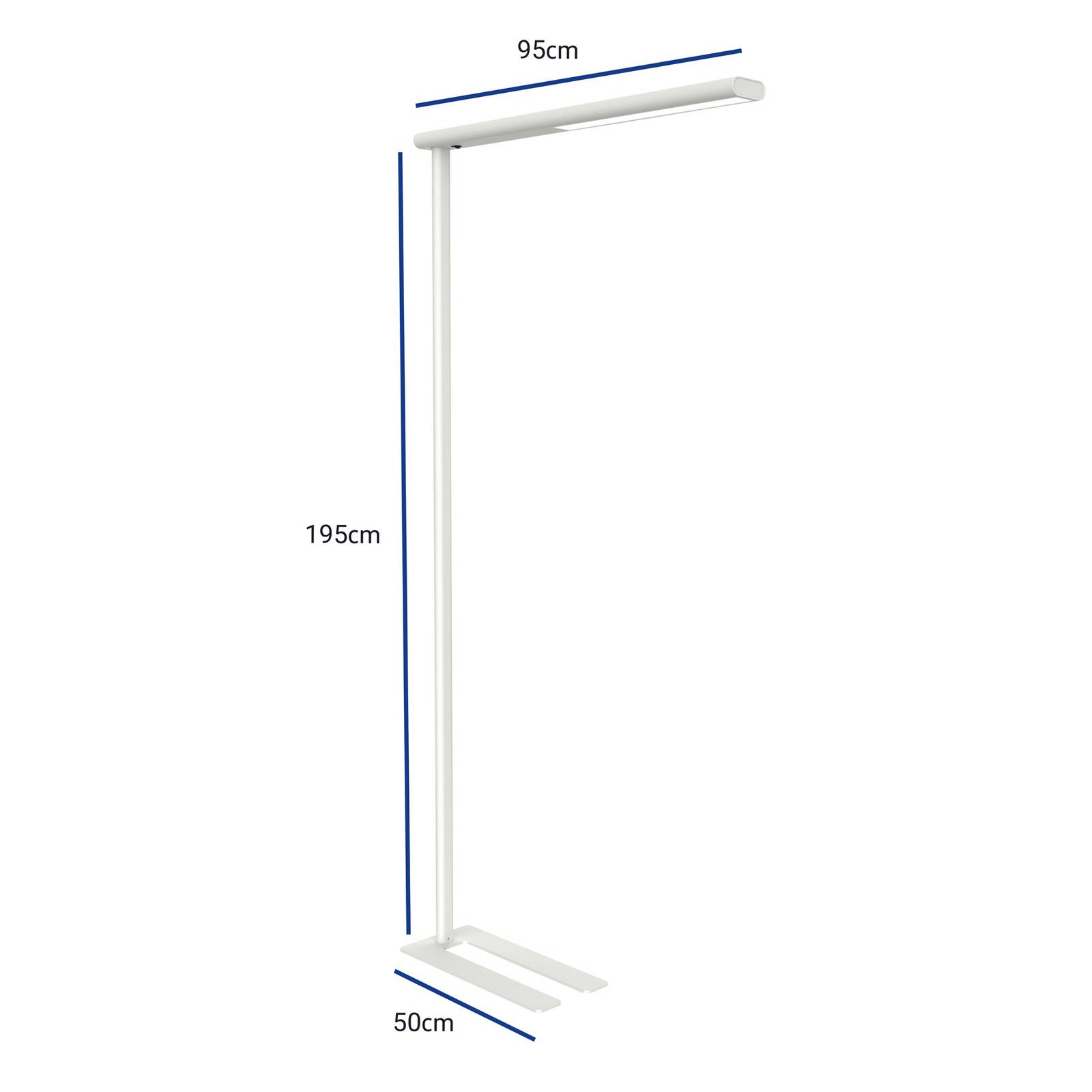 Maul Vloerlamp - Werkkamer / Kantoor - Modern - wit / opaal - aluminium, staal